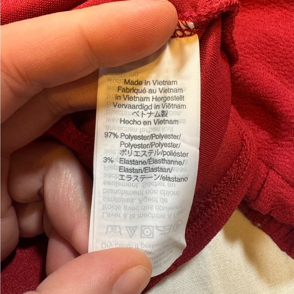 Madewell Texture & Thread Red V-Neck Wrap Blouse - Picture 7 of 11